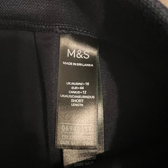 Marks & Spencer M&S Wide Leg Navy Pants Trousers, Size 12 Short (UK 16) NWT - Picture 6 of 10